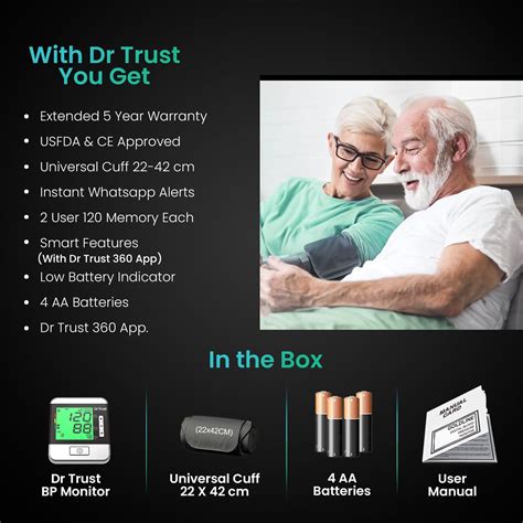 Dr Trust USA Goldline Blood Pressure Machine | Best BP Machine with Adapter