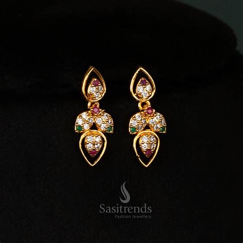 Micro Gold Plated AD Stone Water Drop Necklace Set - Sasitrends