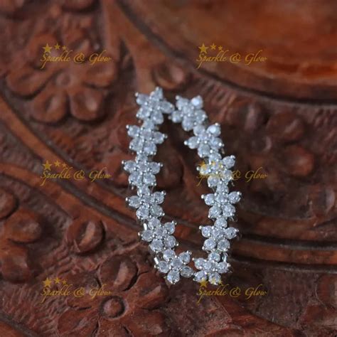 Elegant Floral American Diamond Ear Cuff Earrings – Sparkle and Glow