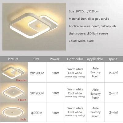 LED Ceiling Light with Motion Sensor – Modern Human Body Induction Lam ...