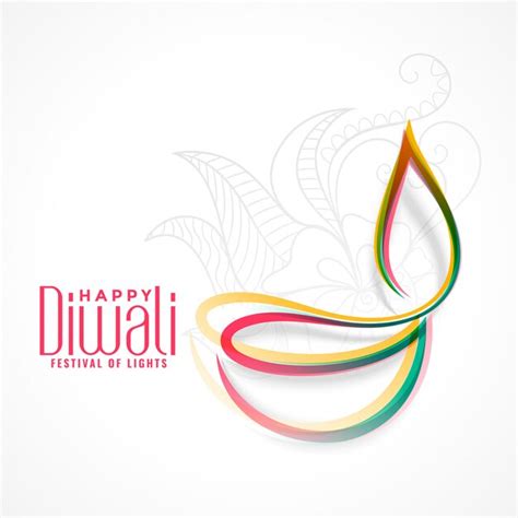 Creative colorful diya lamp for diwali festival | Free Vector