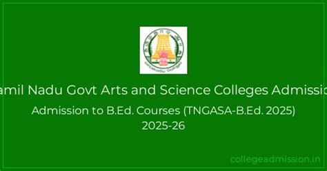 Tamil Nadu Govt Arts and Science Colleges Admission 2025: Admission to ...