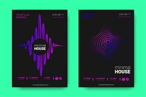 Couvertures de musique électronique set flyers de fête sonore | Vecteur ...