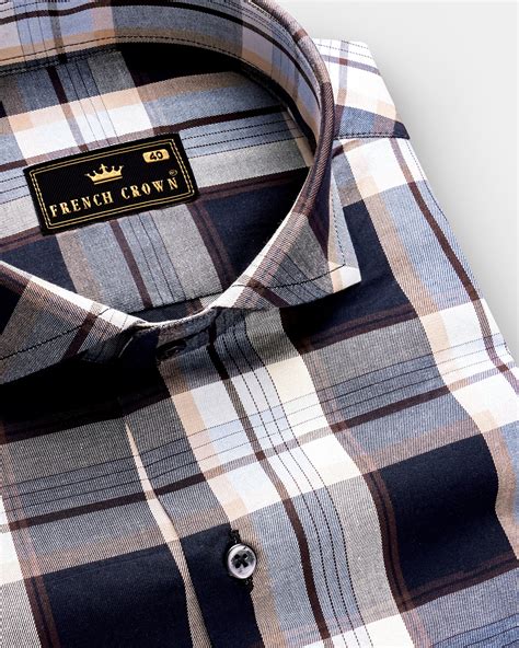 Glacier-Cinder Blue And Cadet Gray Semi Formal Checks-Plaid Premium ...