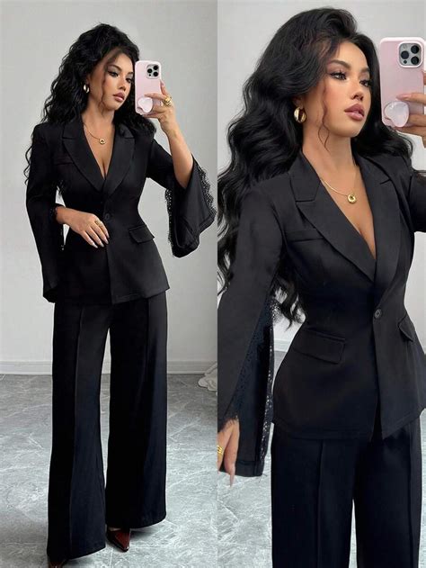 Elenzga Women's Autumn/Winter New Office Commute Gentle Elegant Solid ...