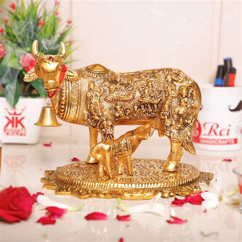 Buy Archna Polyresin Handicraft Cow Statue Showpiece for Home Office ...