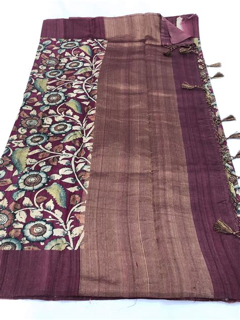 kalamkari printed Tussar silk saree – VIKA Boutique