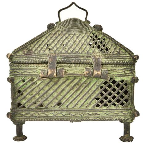 Tribal Jali Hut Brass Jewellery Box