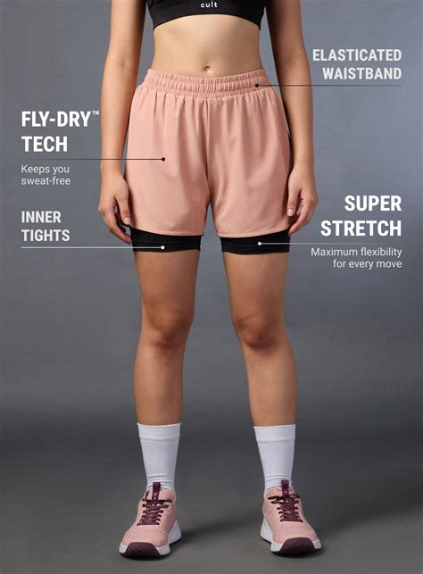 Buy Women's High Spirit Blush Integrated Shorts Online in India | Cult ...