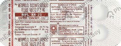 Mpl Xr 25 MG Tablet (10): Uses, Side Effects, Price & Dosage | PharmEasy