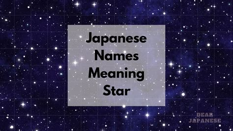 30 Japanese Names Meaning Star - Japan Truly