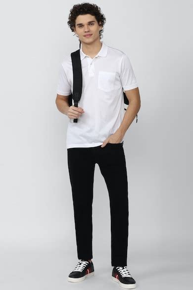 Buy Men White Solid Polo Neck Collar T-shirt Online - 801459 | Peter ...