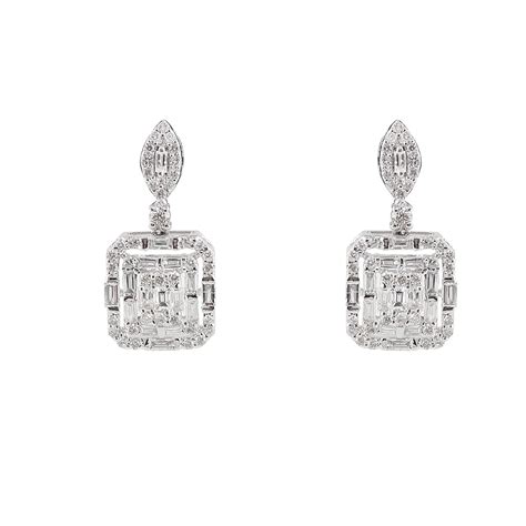Buy 18KT White Gold Earring for Woman & Girl 3.91g at Amazon.in