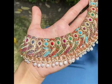 Heavy Look Jadau Set | Navratna Jewellery | Gold Polished