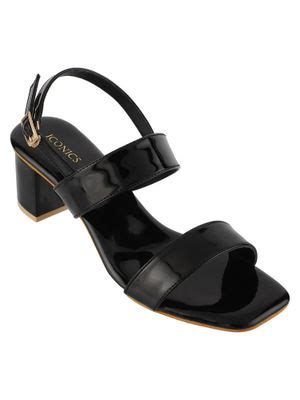 Buy Iconics Black Women Solid Heels Online