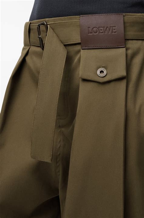 Pantalón en algodón y seda Verde - LOEWE Europa Sitio web oficial