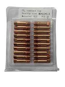 METAPOD M6 x 25mm 0.8mm MIG Welding Tips – Copper Nozzles (Pack of 20 ...