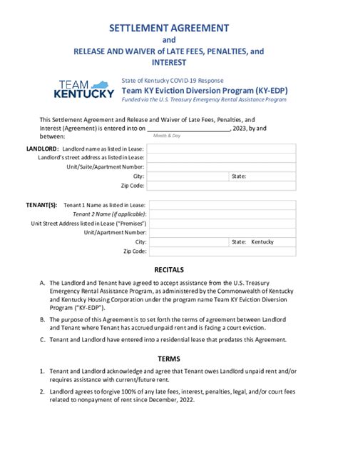 Fillable Online RELEASE AND WAIVER of LATE FEES, PENALTIES, and Fax ...