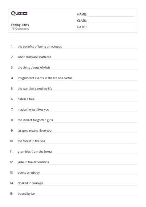 50+ Capitalizing Titles worksheets for 6th Class on Quizizz | Free ...