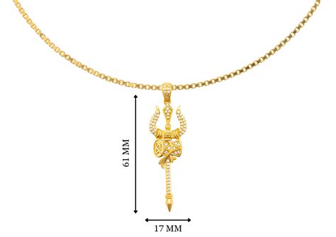 Lord Shiva Gold Trishul Pendant for Men | Orionz Jewels