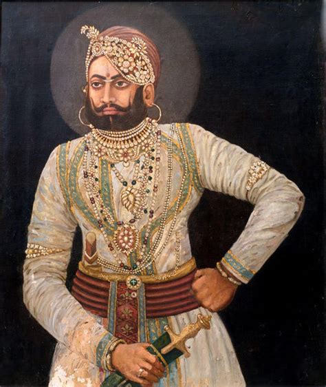 Portrait Of An Indian King - Vintage Indian Royalty Painting by Royal ...