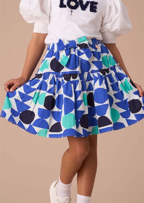 Angel & Rocket Girls Printed Blue Skirt – B2b Angel and Rocket