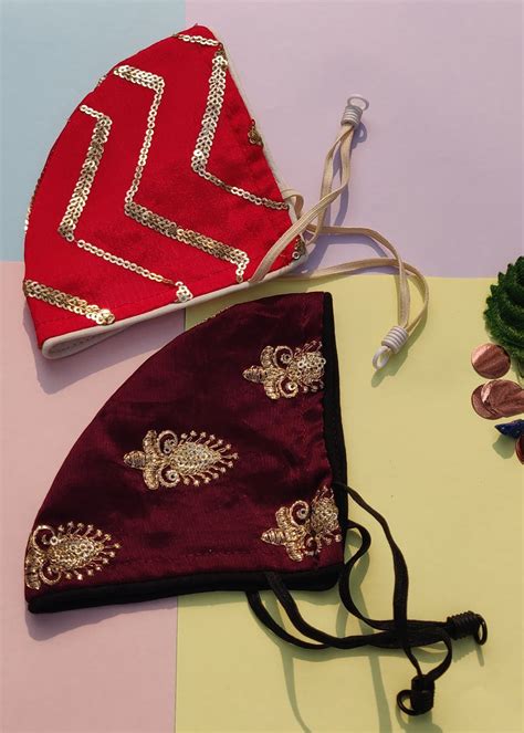 Get Set of 2 Cotton Lining Mask- Chevron & Ethnic Motif at ₹ 550 | LBB Shop