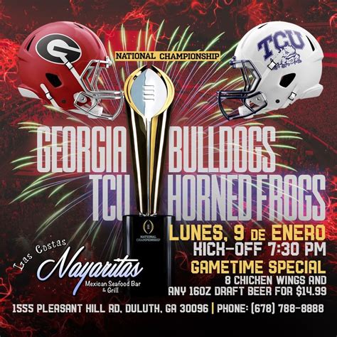 UGA vs TCU, Las Costas Nayaritas, Duluth, 9 January 2023 | AllEvents