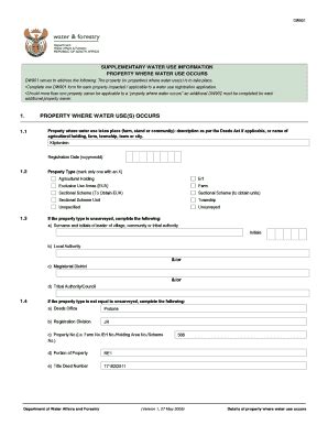 Complete One DW901 Form For Each Property Impacted / Applicable To A ...