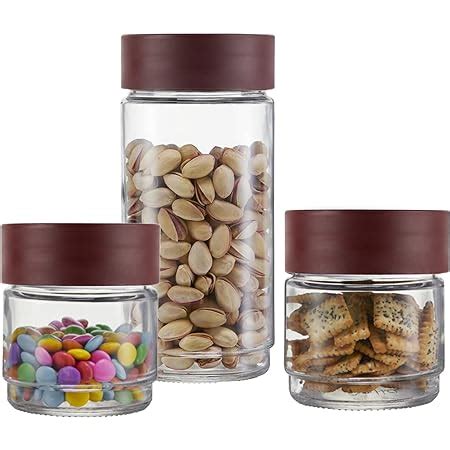 Buy Cello Modustack Glassy Storage Jar, 1000ml (Set of 3), Grey Online ...