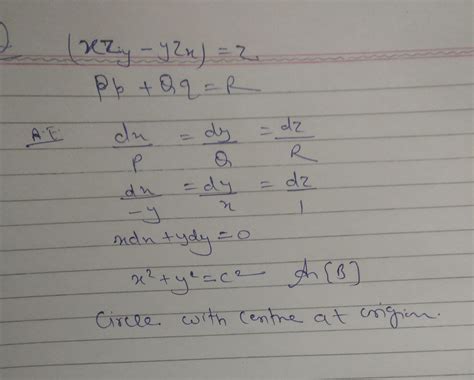 36. the characteristic curve for the equation xz, - yz,)= zis y a ...