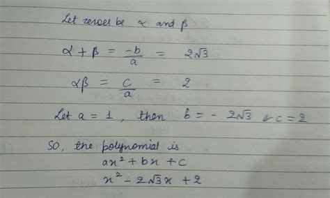 find the quadratic polynomial sum - Brainly.in
