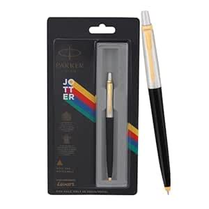 Parker Jotter Standard Ball Pen Gold Trim | Body Color - Black | Ink ...