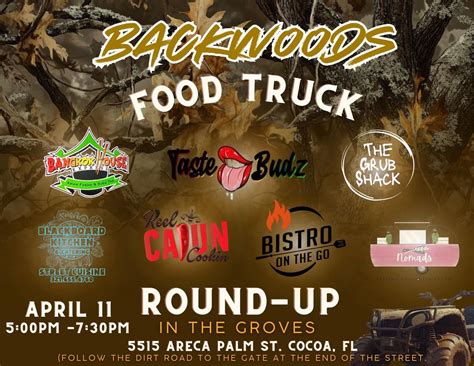 Backwoods food truck Round-up, 5515 areca palm street 32926, Cocoa, 11 ...