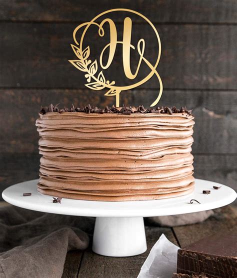 Kiskistonite Initials H Cake Topper Monogram Rustic Wedding Wreath ...