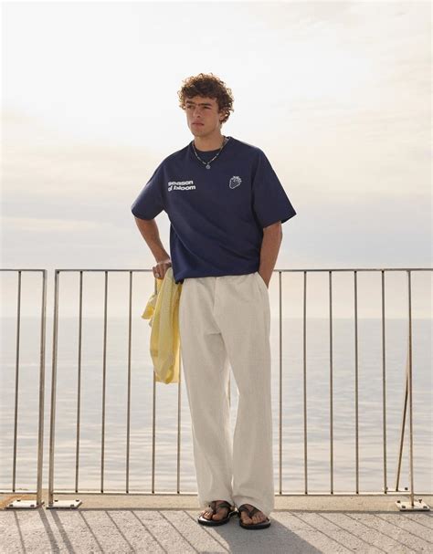 Super baggy trousers with linen - Men | Bershka