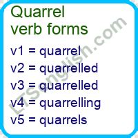 Quarrel verb forms - Learn English Free Online | LTSenglish.com