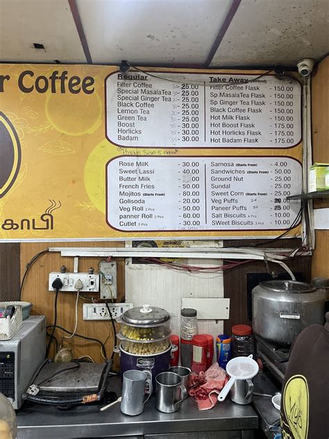 Menu at Mylapore filter coffee, Chennai, Mylapore filter coffee