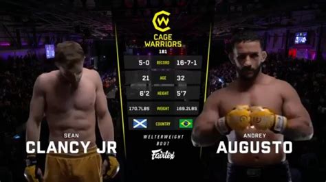 Sean Clancy Jr. vs Andrey Augusto Cage Warriors 181