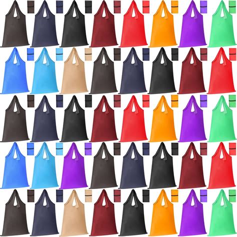 Amazon.com: Sanwuta 50 Pack Durable Colorful Folding Reusable Grocery ...