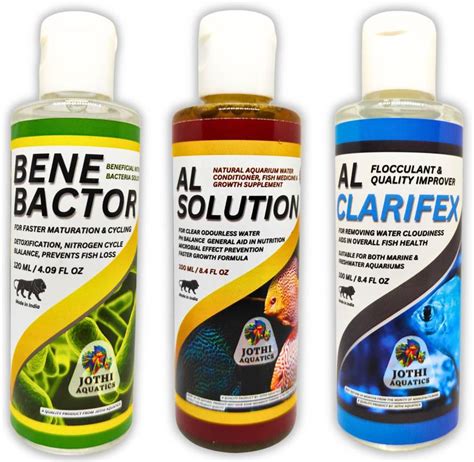 Jothi Aquatics Aquarium Starter Kit | AL Solution + Clarifex + Bene ...