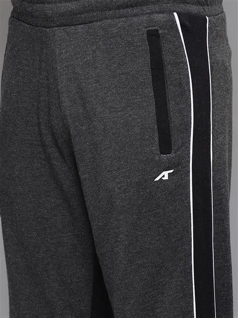 Alcis Men Charcoal Grey Black Colourblocked Tracksuit MSWJA219861-XS