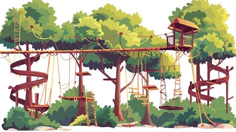 Thrilling treetop adventure rope park and zip line experience in flat ...