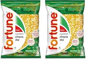 Fortune Chana dal, 1 kg, Unpolished and Sortex cleaned (Pack of 2 ...
