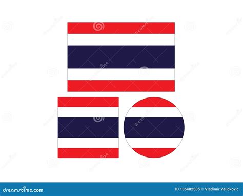 Thailand Flag - Kingdom of Thailand or Siam Stock Vector - Illustration of file, territory ...