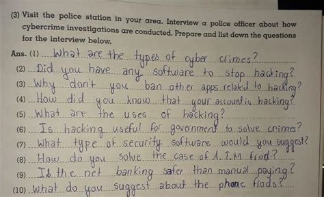 (3)Visit the police station in your area. Interview a police officer ...