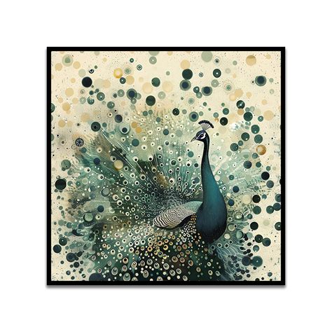 Majestic Peacock Elegant Modern Peacock Canvas Painting with Abstract ...