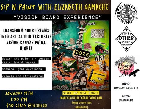 Vision Board Experience Sip & Paint January 19th with Elizabeth Gamache ...