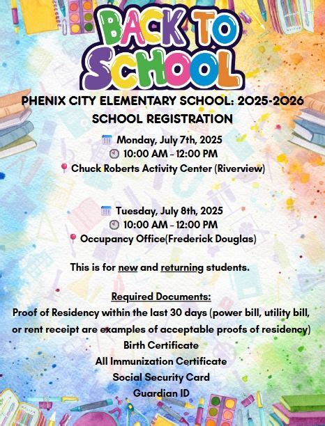 Back to School Event-PCES, 200 16th St, Phenix City, AL, United States ...