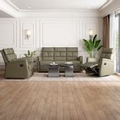 Buy Amanda Green 3 Seater Leather Swivel Recliner Online - Durian